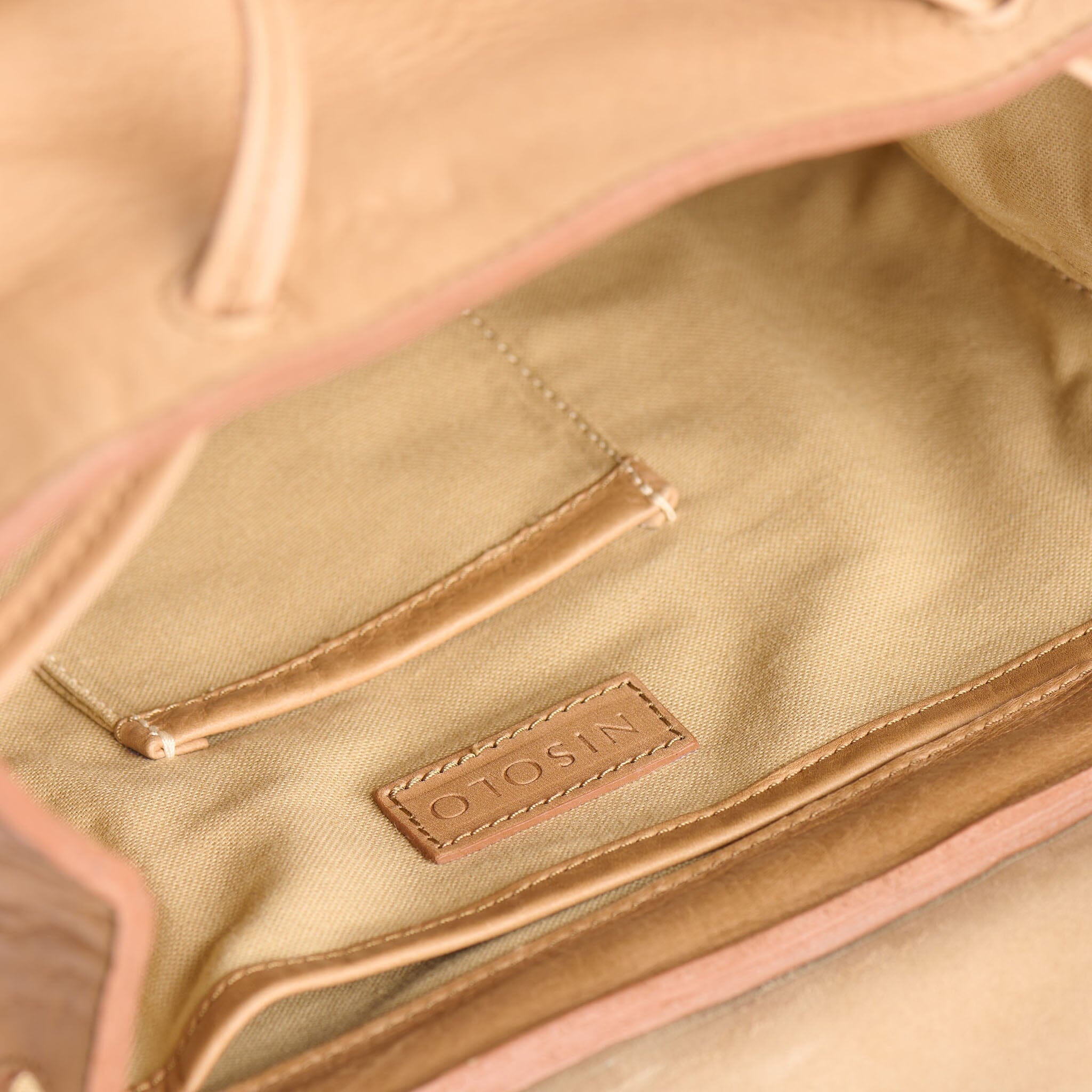 Daniela Drawstring Backpack Almond Backpack Nisolo 