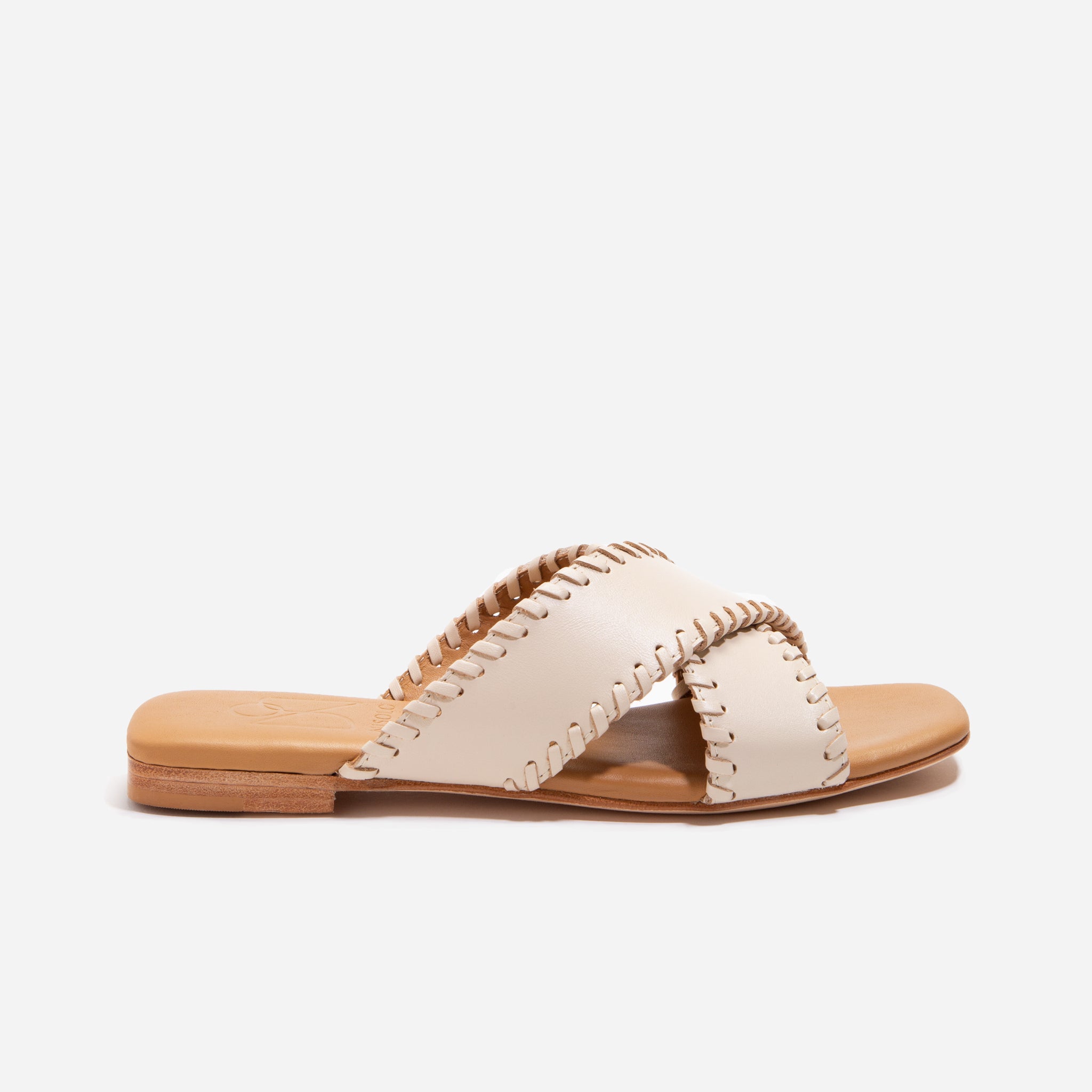 Catalina Sandal Whipstitch Pearl