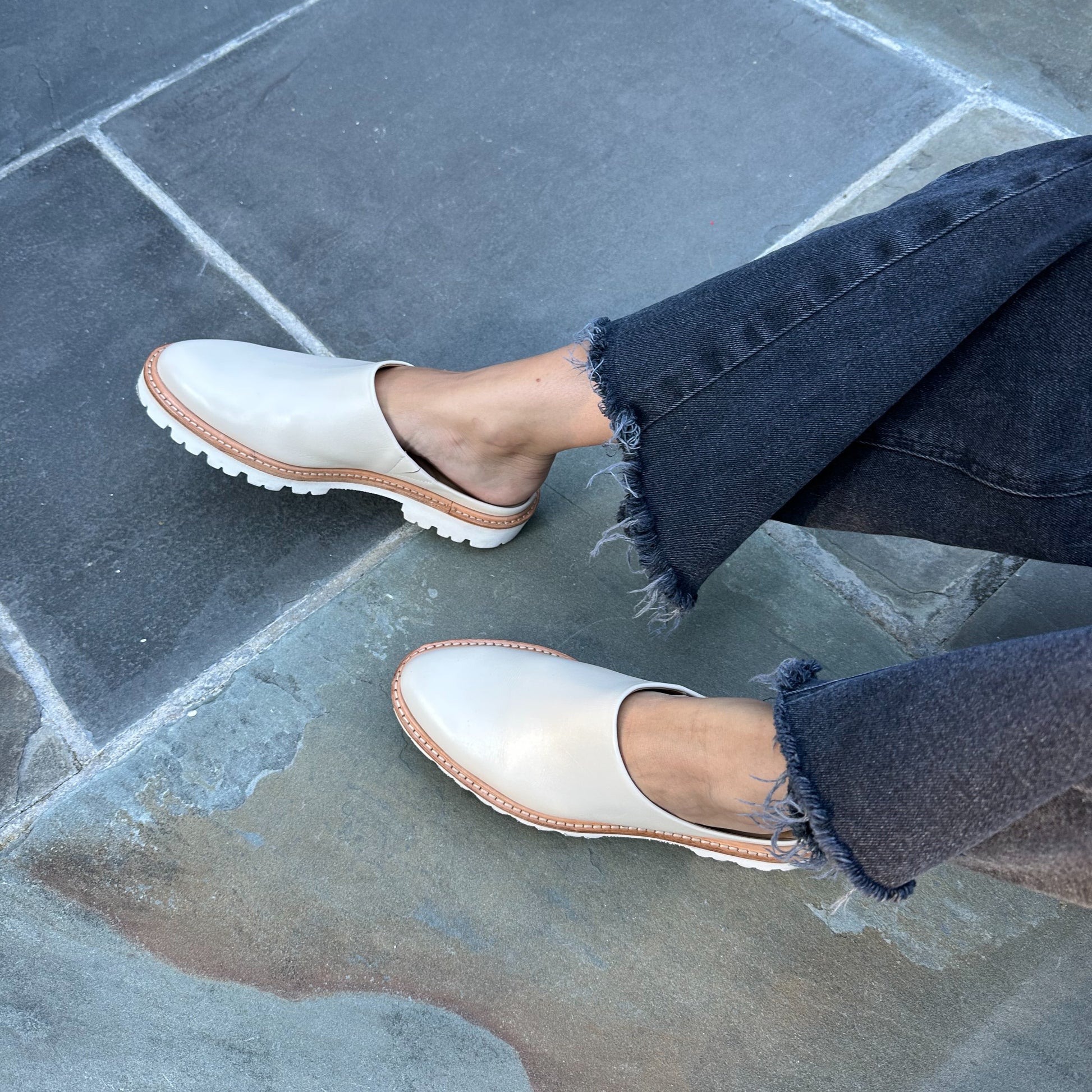 Emilee Lug Mule Bone