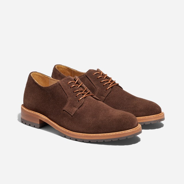 Rey Everyday Derby Lug Umber Brown Suede