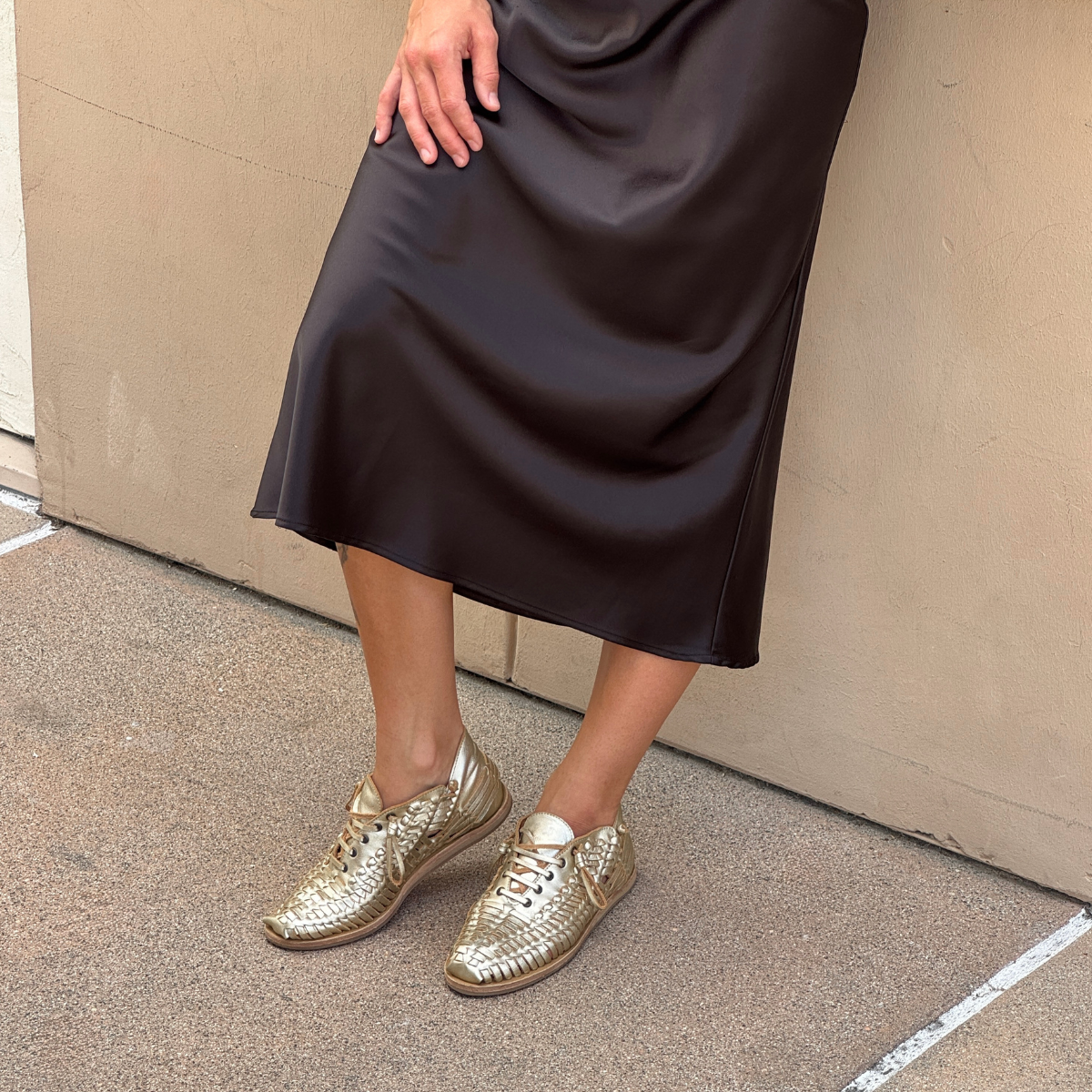 Women's Huarache Bootie Gold