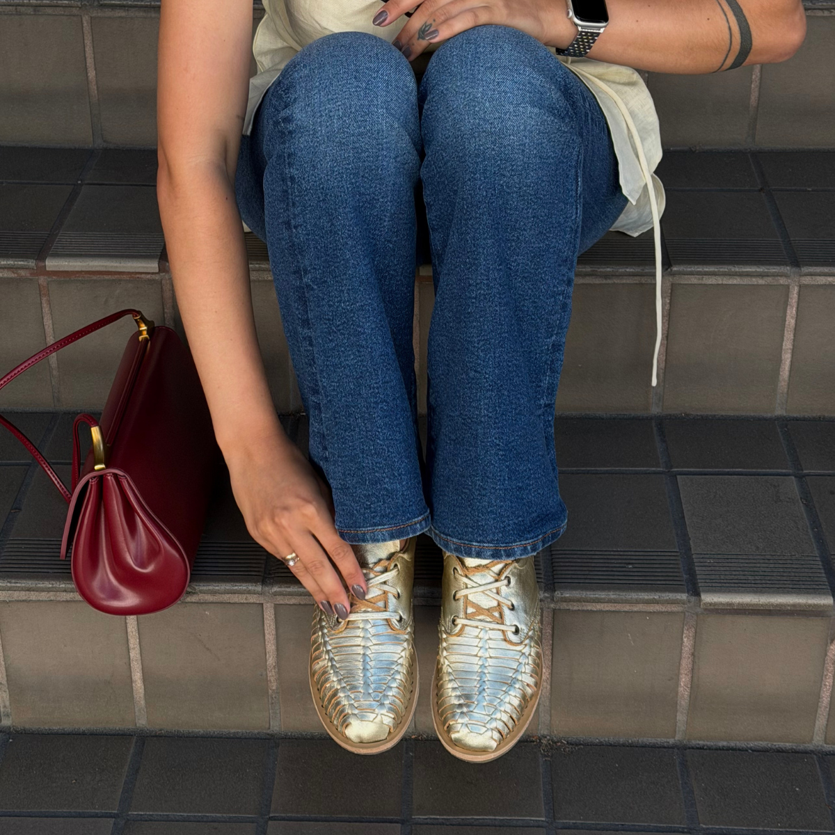 Women's Huarache Oxford Gold