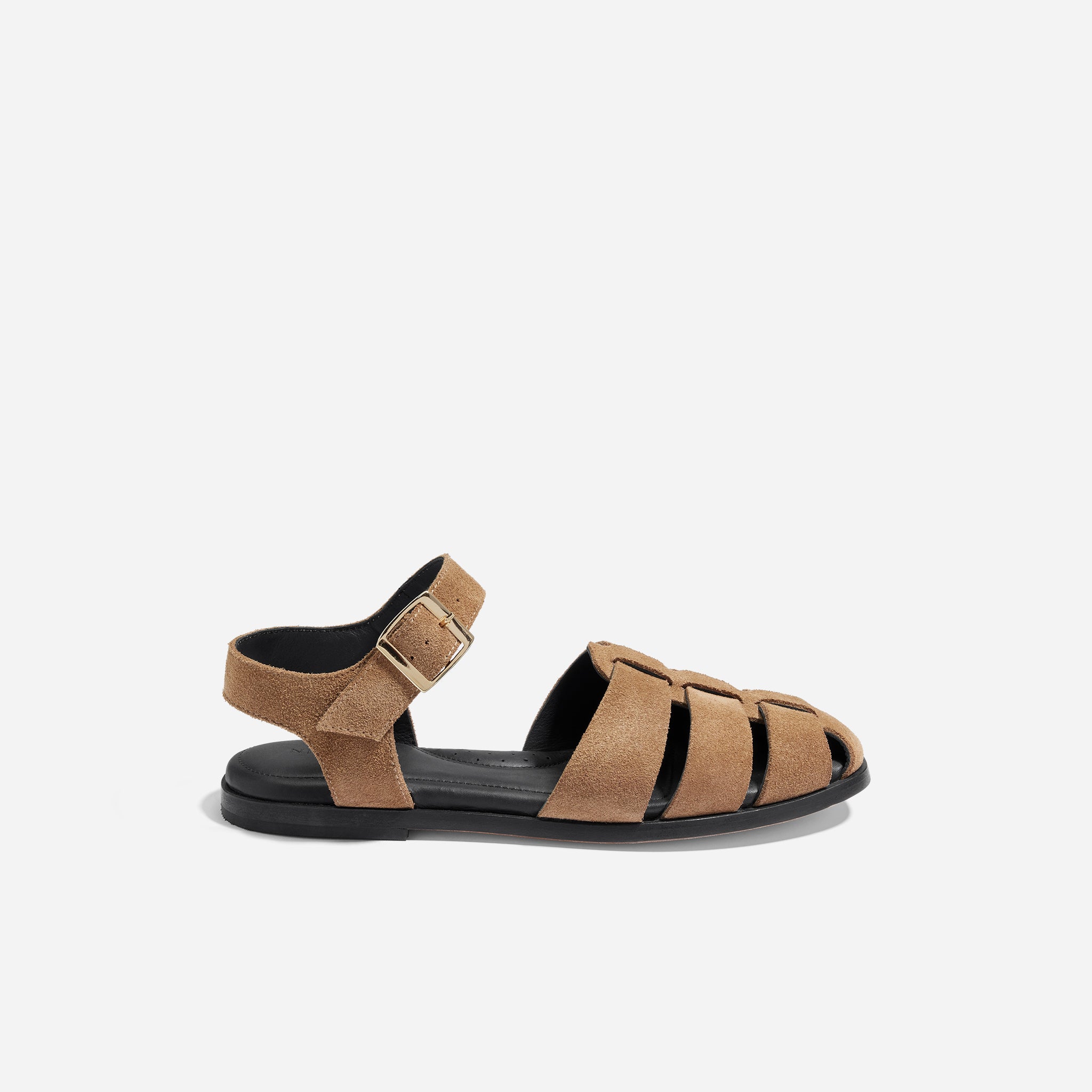 Mira Fisherman Sandal Taupe Suede