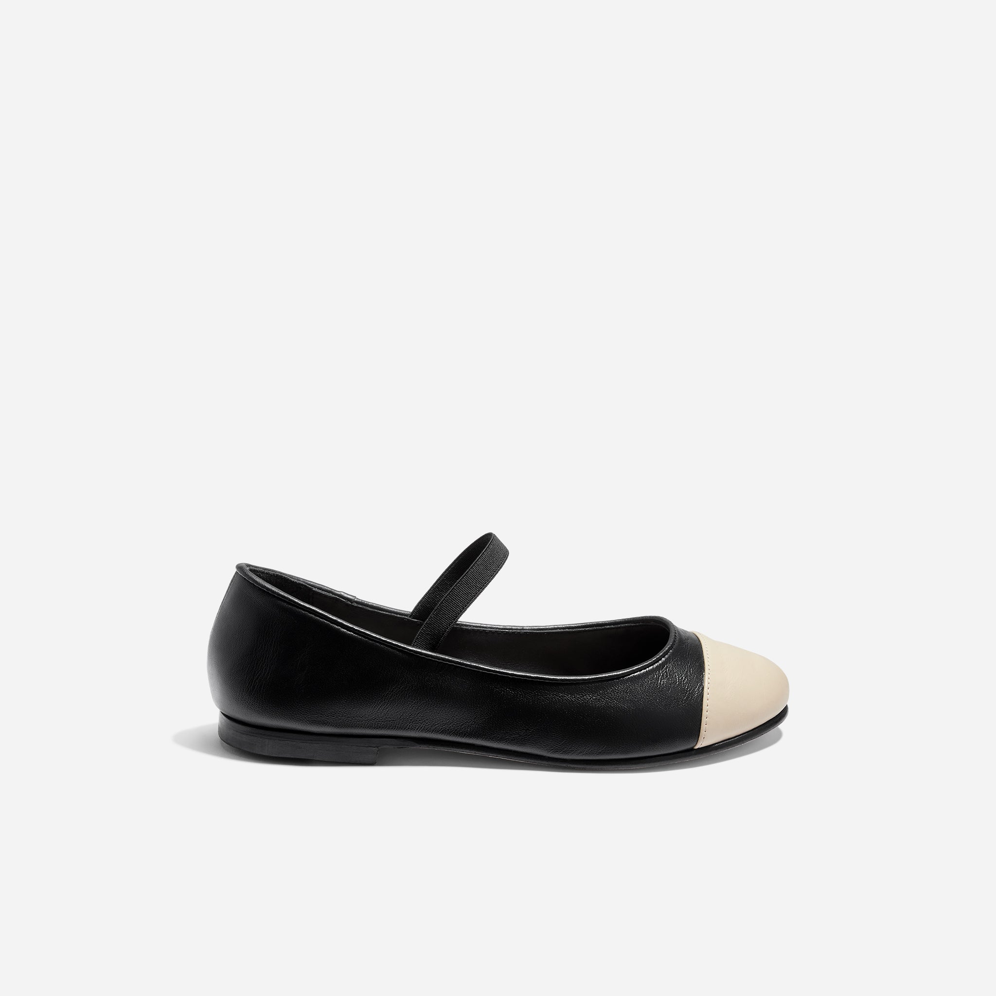 Bea Mary Jane Ballet Cap Toe Black/Bone