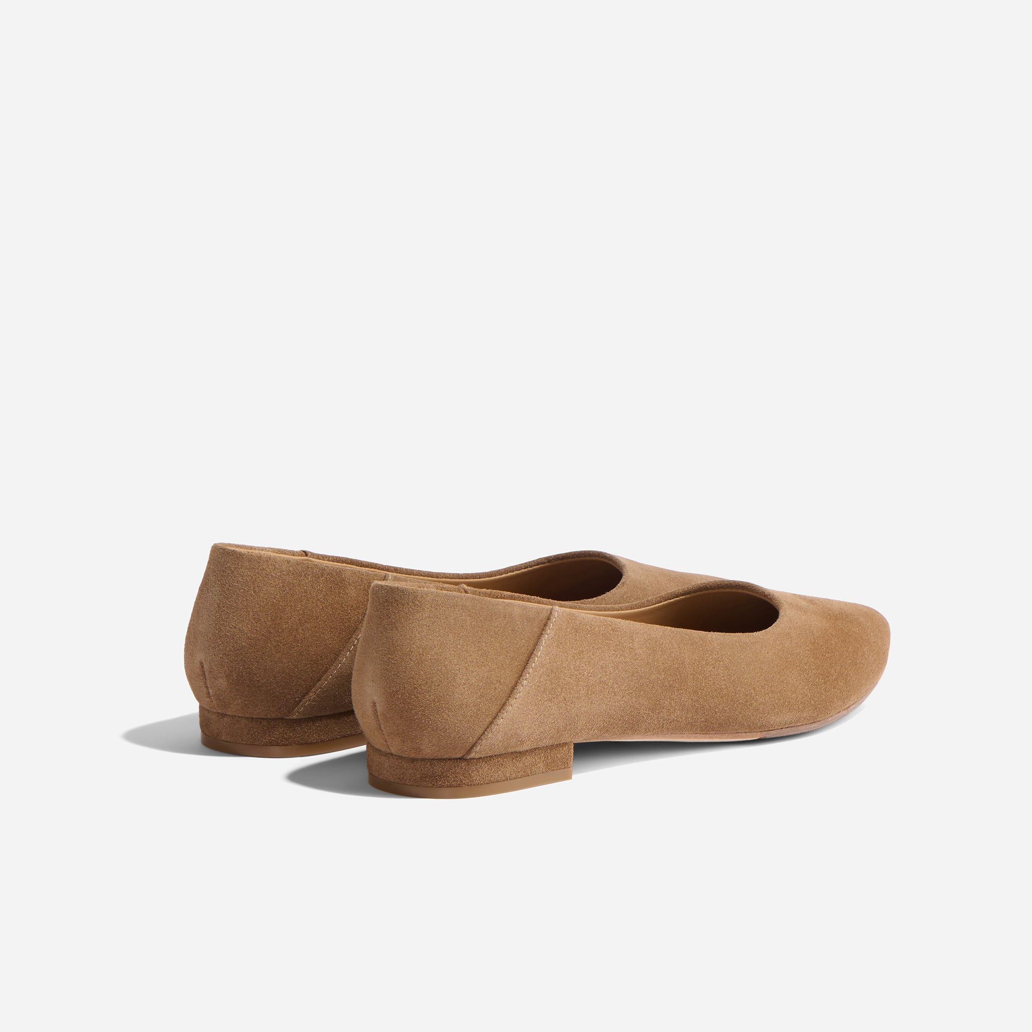 Fina Pointed Toe Flat Taupe Suede