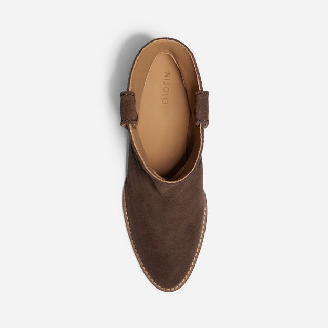 Amaya Bootie Umber Brown Suede