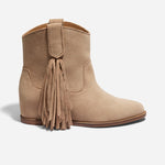 Amaya Fringe Bootie Linen Suede