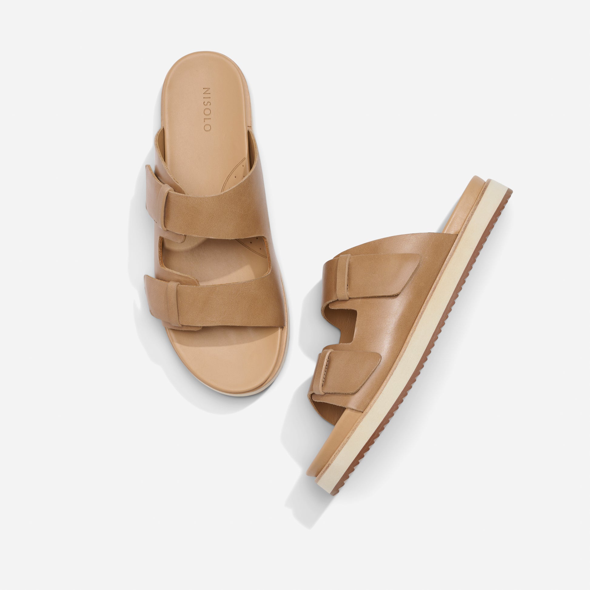 Ella Flatform Slide Almond