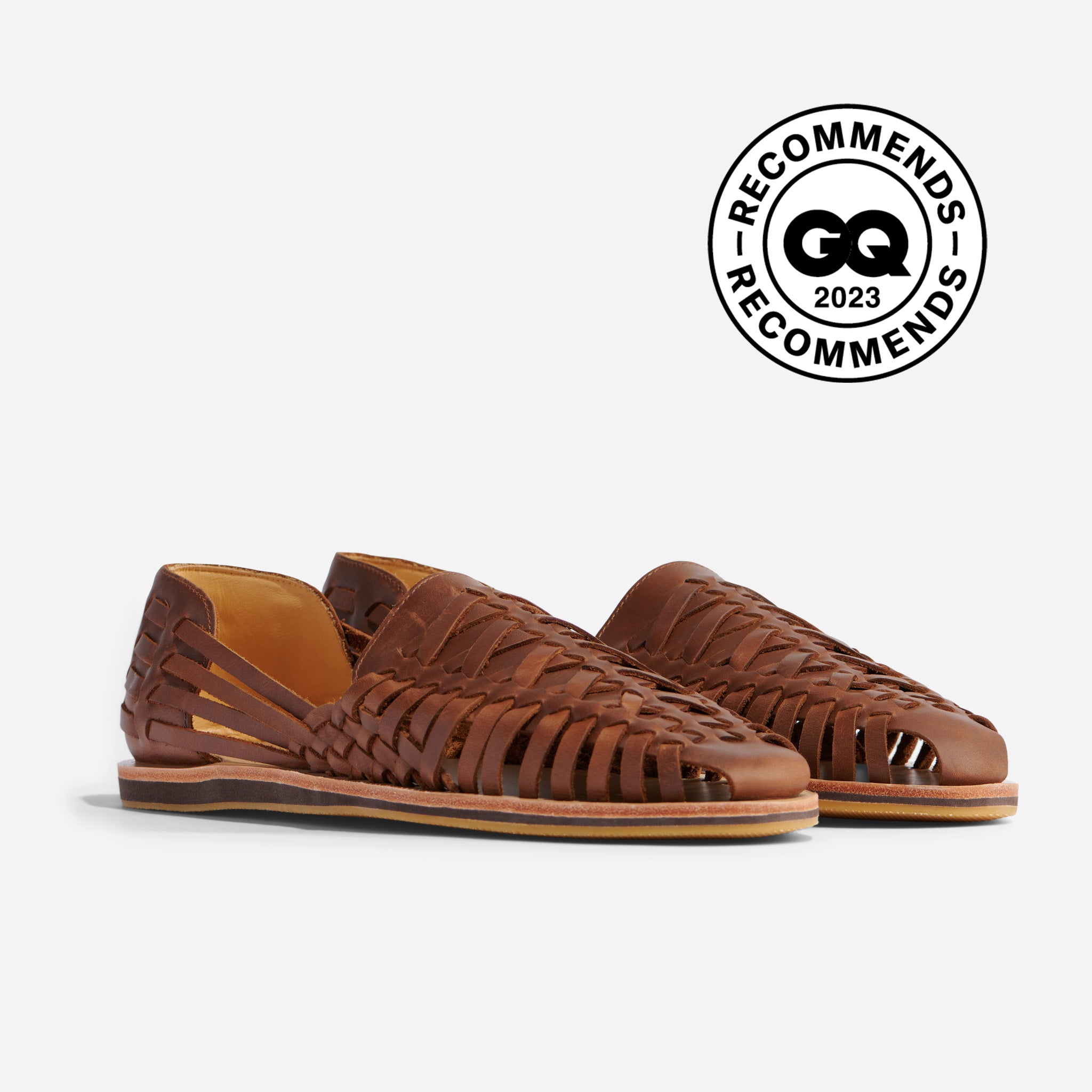 Men's Leather Huarache Sandal Brown Nisolo - Main Image