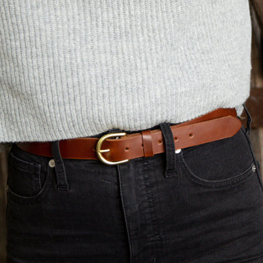 Noemi Belt Brandy Leather Belt Nisolo 