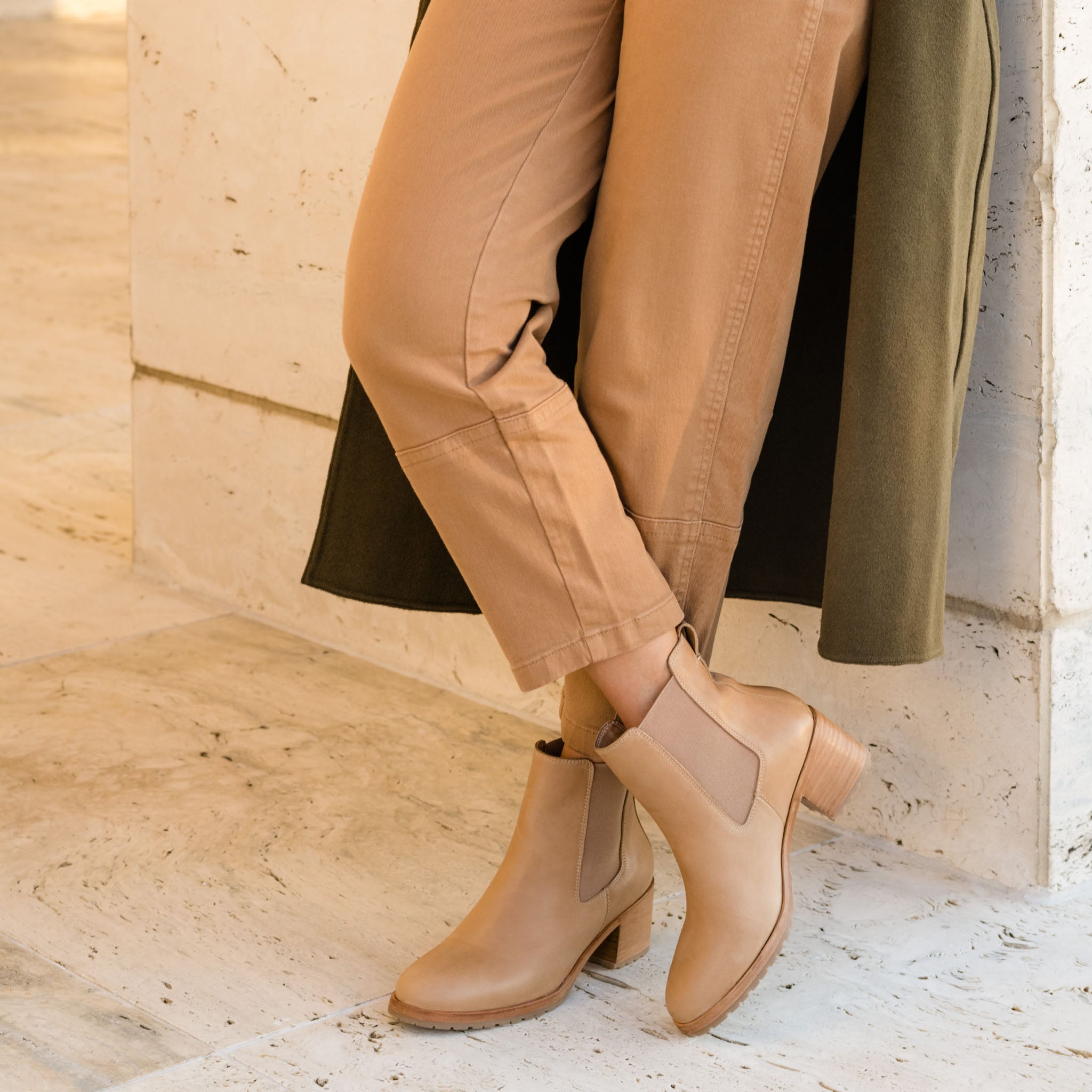 Ana Go To Heeled Chelsea Boot Almond