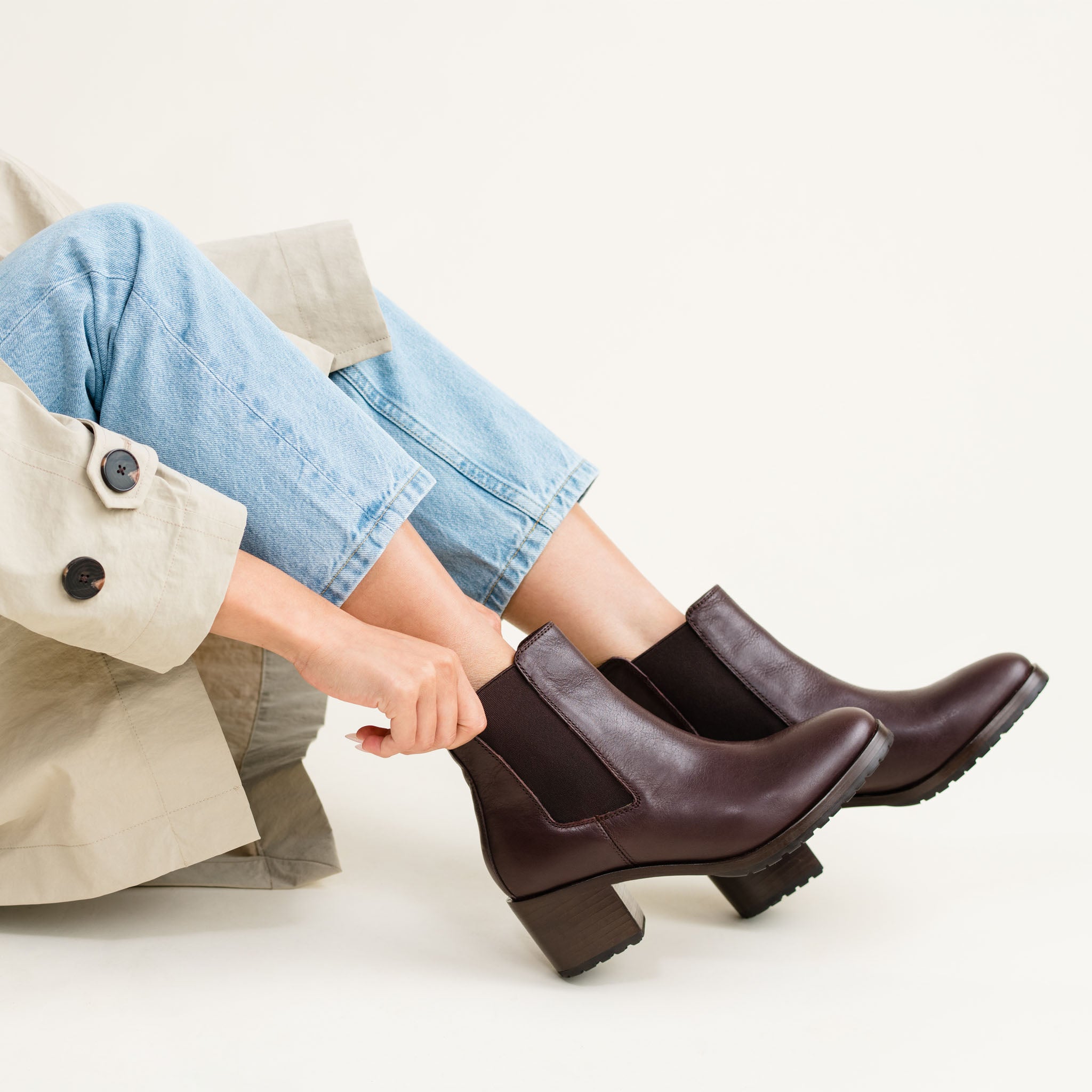 Ana Go-To Heeled Chelsea Boot Wine