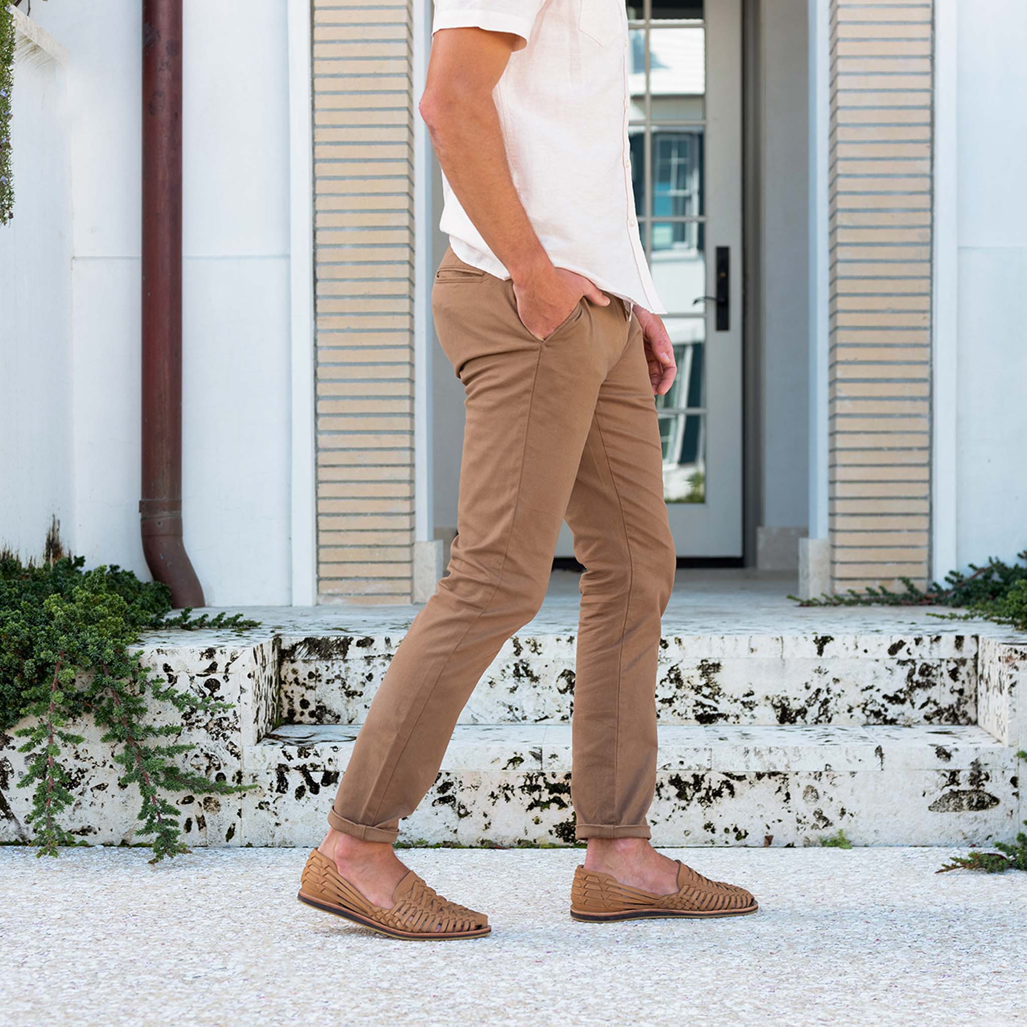 Image 2 of the Men's Huarache Sandal Almond Men's Leather Slip On Nisolo 