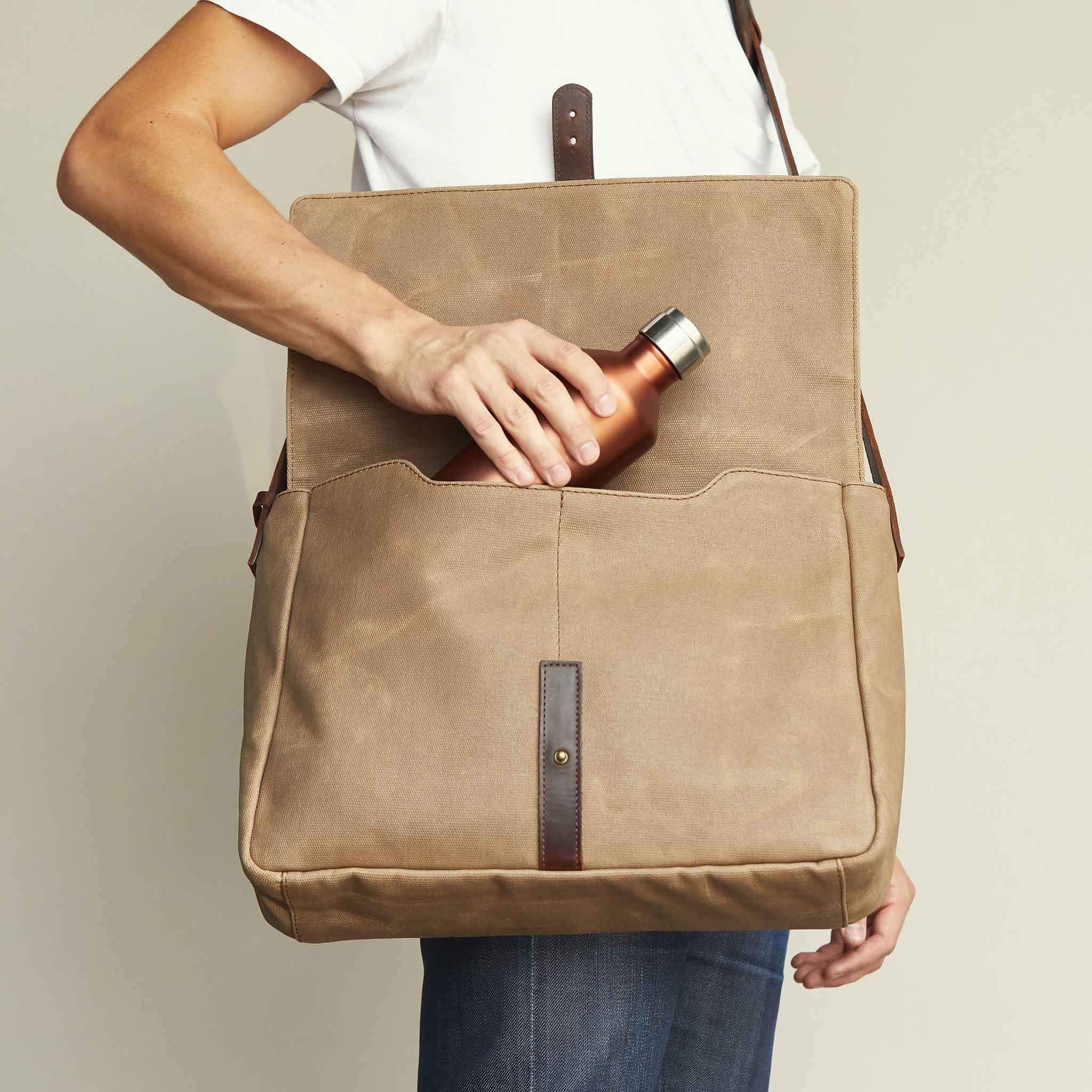 Best waxed canvas sales messenger bag