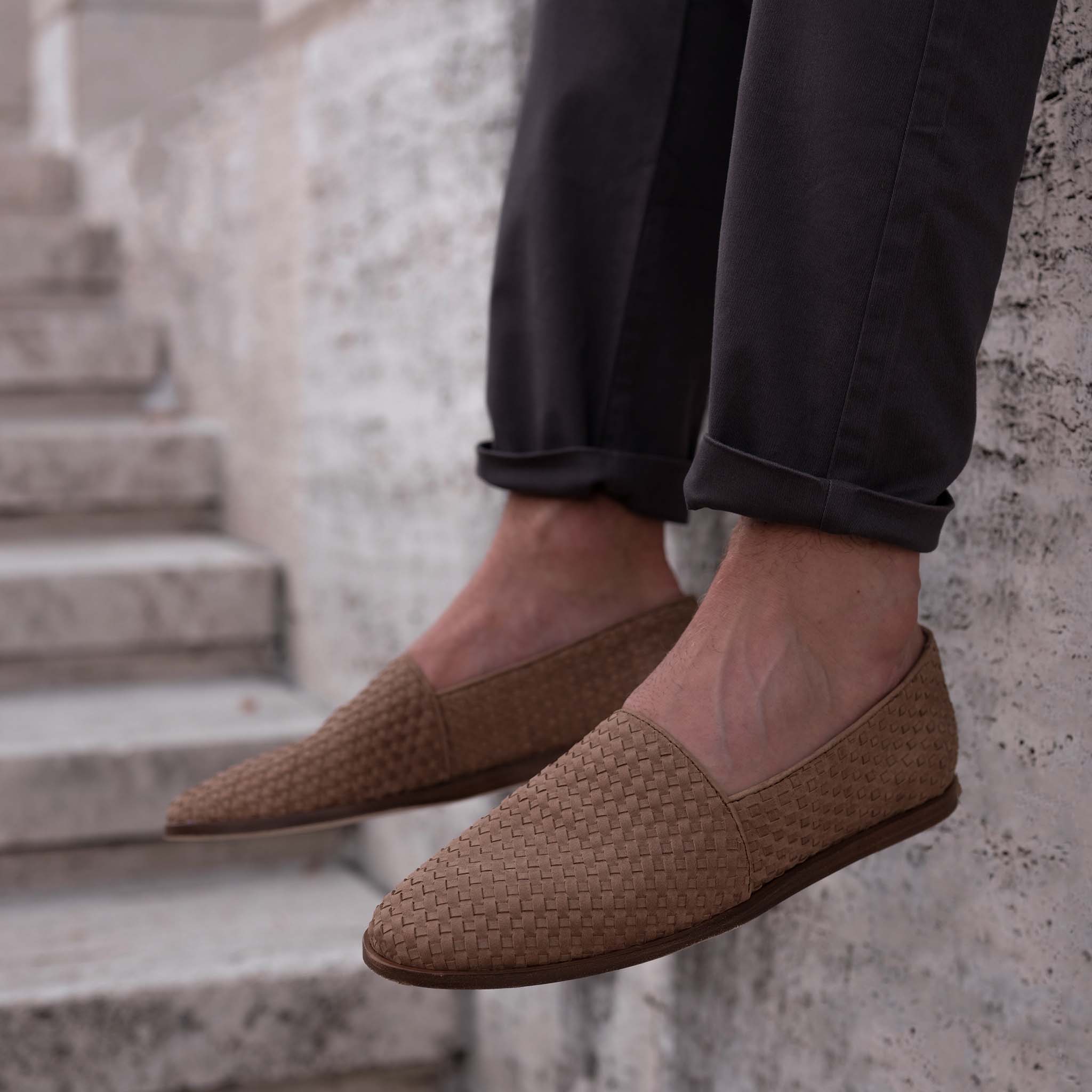 Alejandro Woven Slip On Woven Tobacco