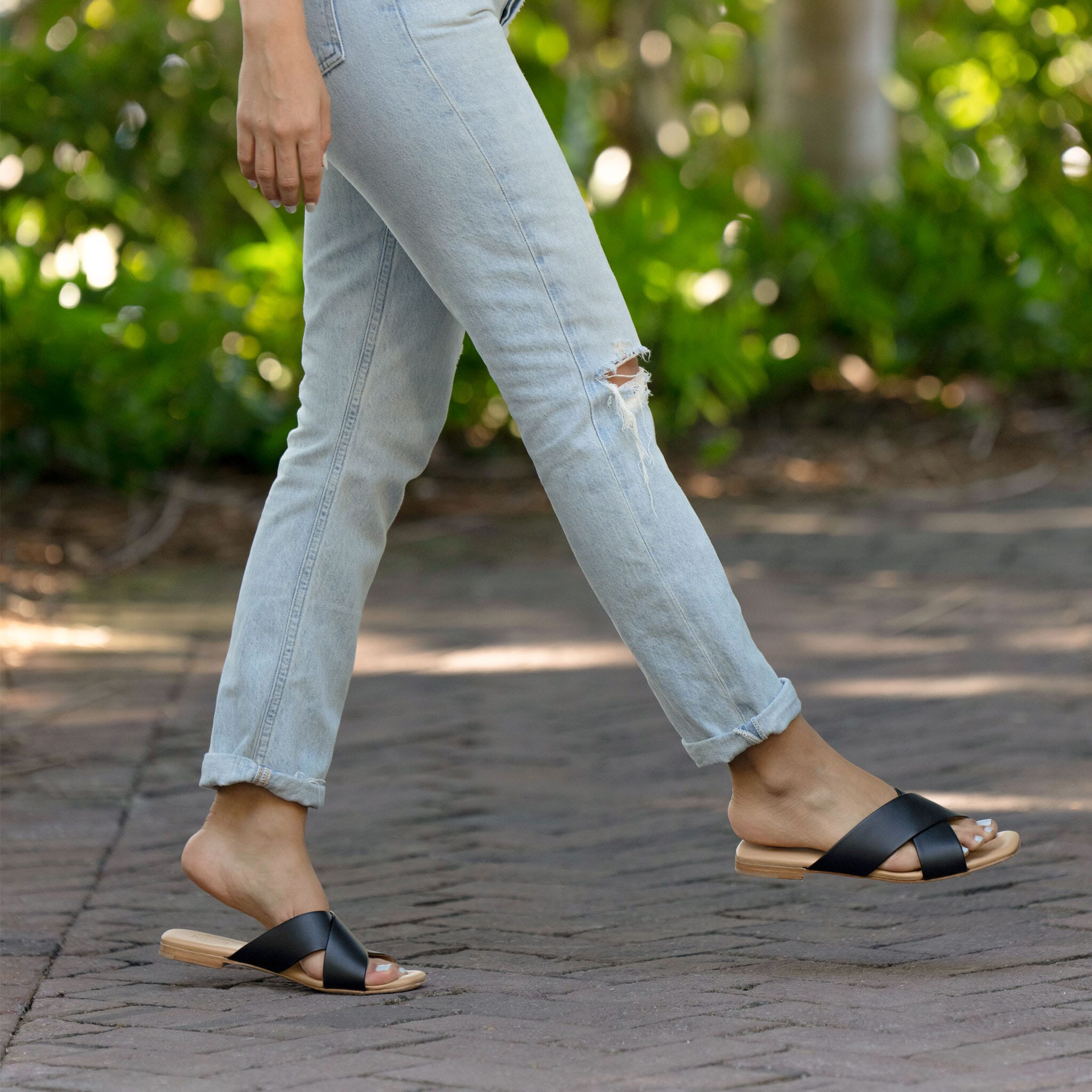 Buy Nalho Women's Comfort Sandals Flip Flops and Espadrilles, Comfortable  Flats Shoes and Slingback Slides with Yoga Mat Memory Foam, Black, 7 Online  at desertcartINDIA